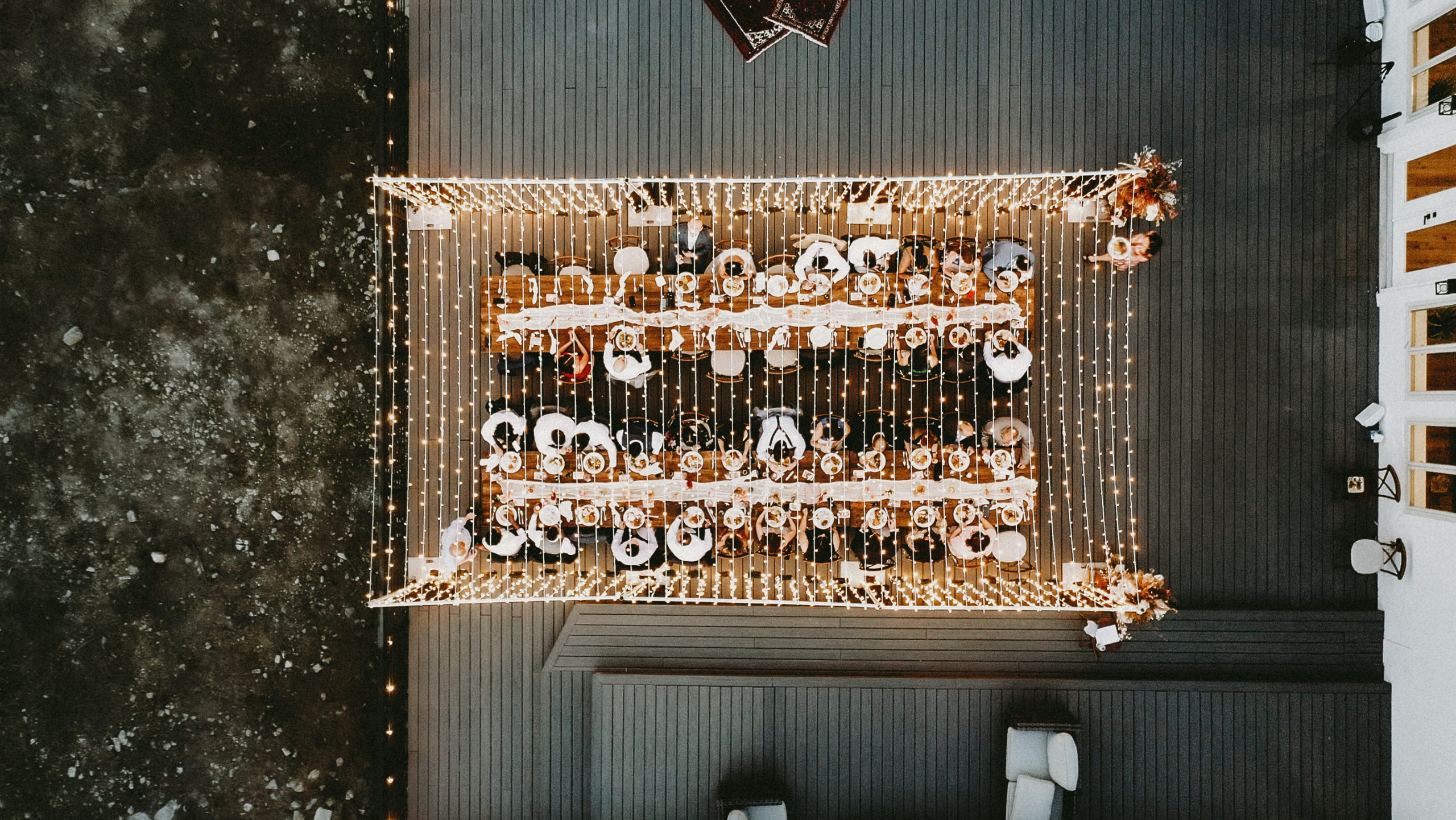 Drone pic of airbnb reception